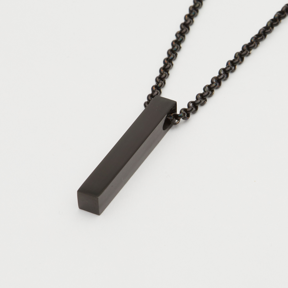 Man In Chain|men's Stainless Steel Geometric Bar Necklace - Waterproof  Vertical Pendant With Box Chain